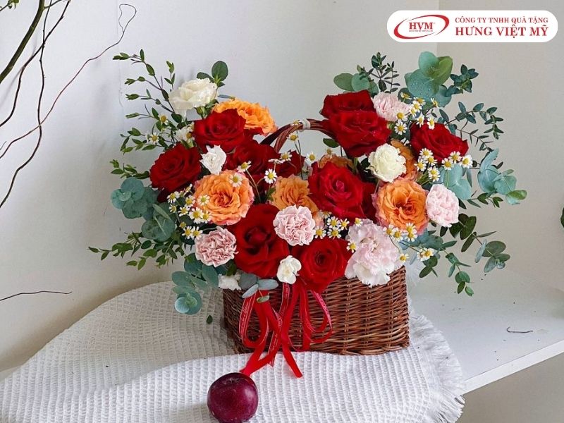 Lẵng hoa tươi đẹp tặng đối tác dịp khai trương