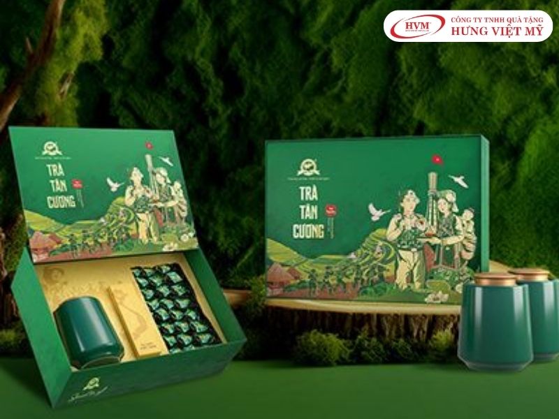 Hộp trà Ô Long cao cấp đóng hộp trang trọng làm quà tặng cho khách hàng