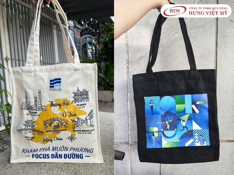 Túi vải canvas in logo doanh nghiệp thân thiện môi trường