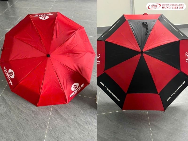 Ô dù cầm tay gấp ngược tự động in thương hiệu che chắn tiện lợi cả khi mưa và nắng.