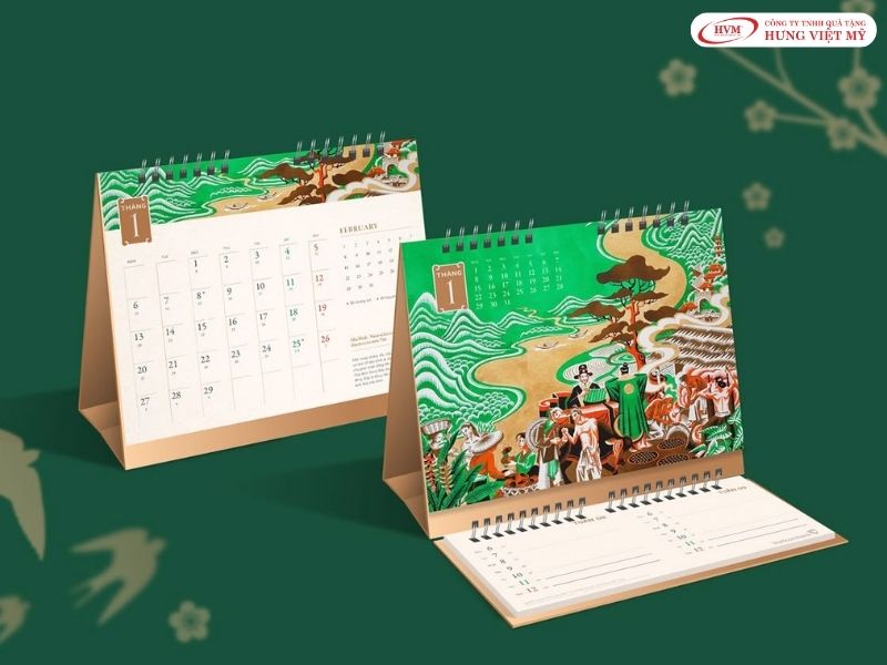 Lịch để bàn in logo là quà tặng tri ân khách hàng cuối năm quen thuộc, nhắc nhớ thương hiệu suốt 365 ngày.