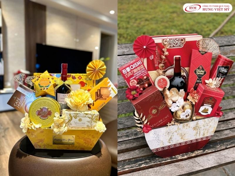 Hộp quà Tết bánh mứt hạt dinh dưỡng cao cấp, quà tặng Year End Party ý nghĩa