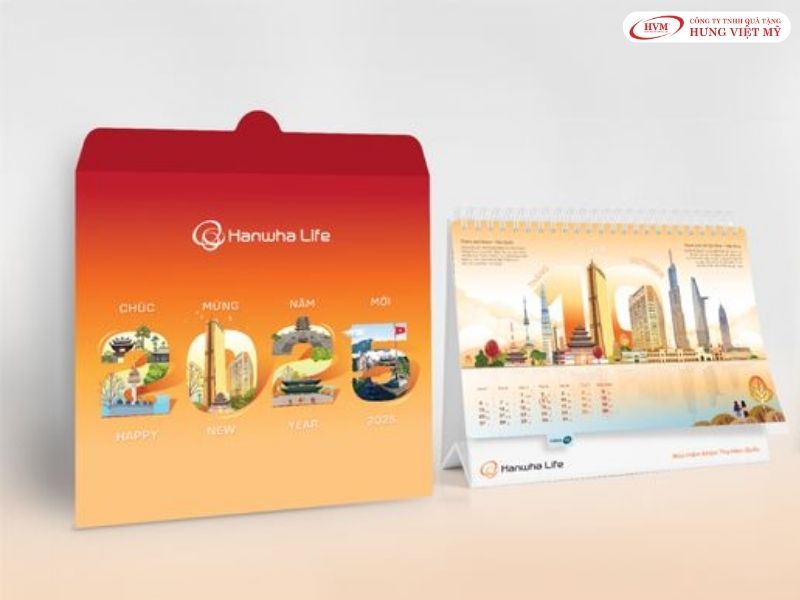 Lịch để bàn chữ A thiết kế độc quyền làm quà tặng cuối năm cho nhân viên theo dõi kế hoạch 365 ngày
