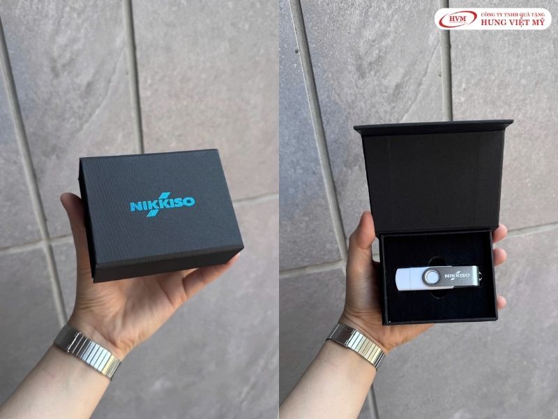 USB vỏ kim loại khắc logo nhỏ gọn, giải pháp quà tặng tất niên công ty tiết kiệm ngân sách.