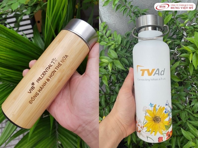 Bình giữ nhiệt inox in logo sắc nét là món quà thiết thực được nhiều ngân hàng lựa chọn.