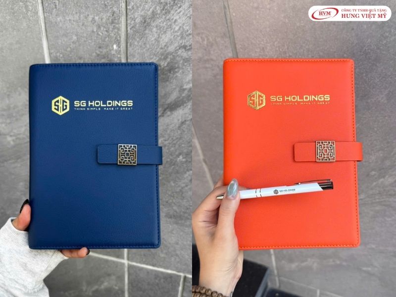 Sổ tay bìa da in logo làm quà tặng ngành dược phẩm cho cán bộ y tế