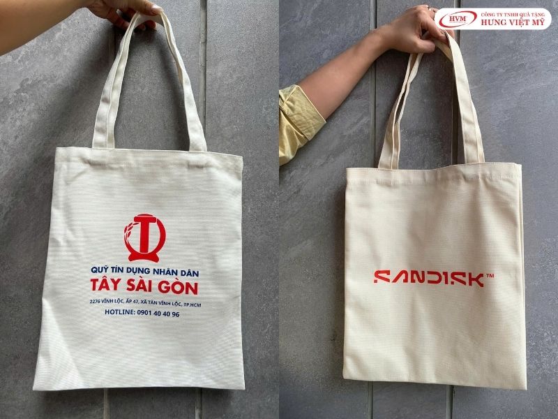 Túi vải canvas in logo làm quà tặng ngành dược phẩm thân thiện môi trường
