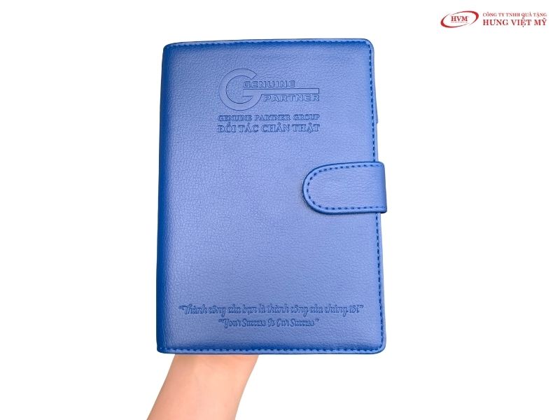 Sổ tay da PU cao cấp dập chìm logo, quà tặng lịch sự dành cho khách hội nghị và đối tác công việc.