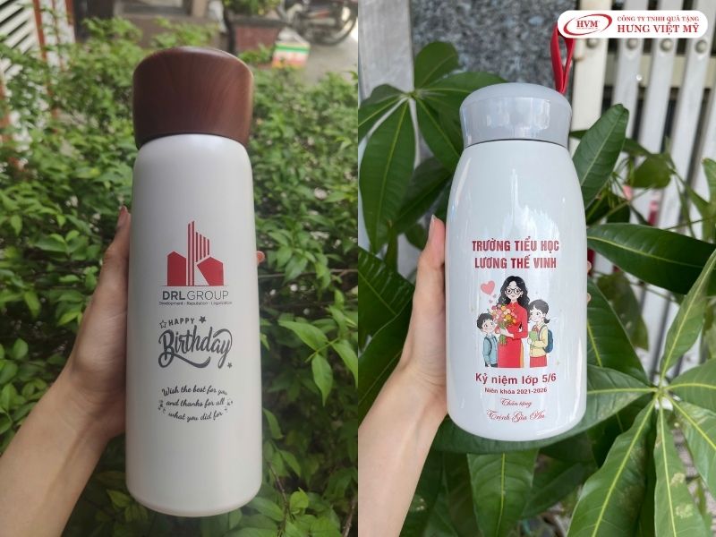 Bình giữ nhiệt in logo trường học đồng hành cùng thầy cô và học sinh trong mỗi buổi lên lớp.