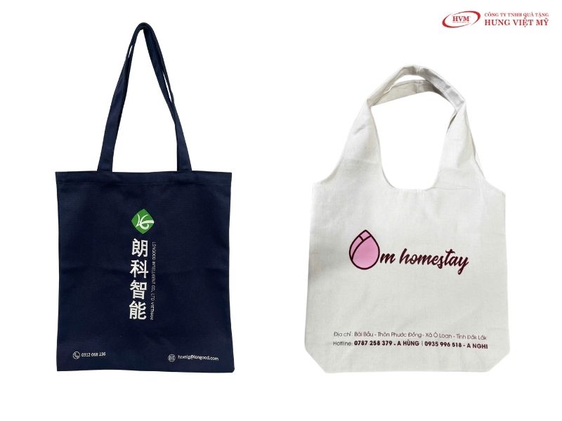Túi vải canvas in logo, quà tặng khách hàng thân thiện với môi trường.