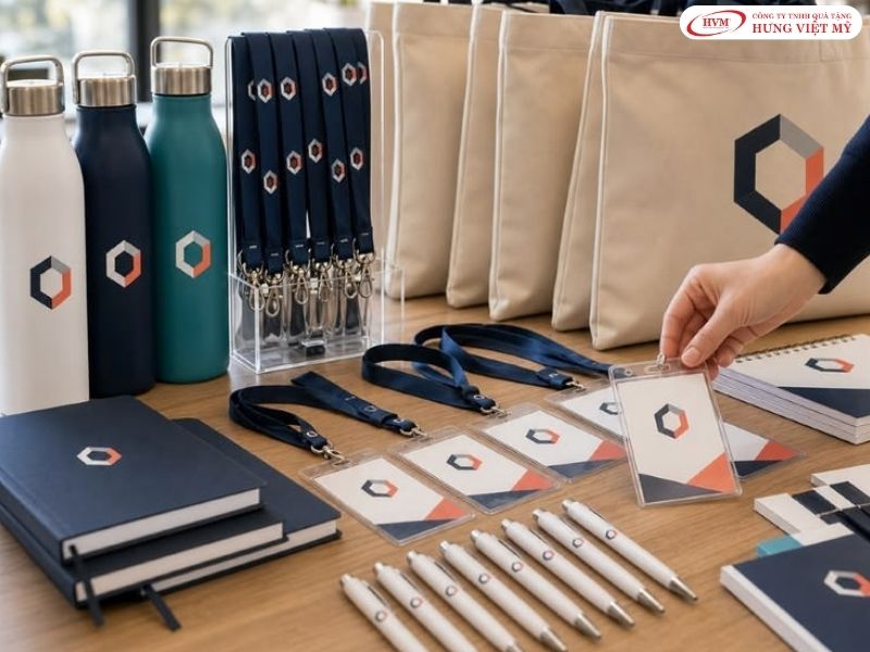 Kiểm tra mẫu in logo trước khi đặt quà tặng hội nghị khách hàng số lượng lớn