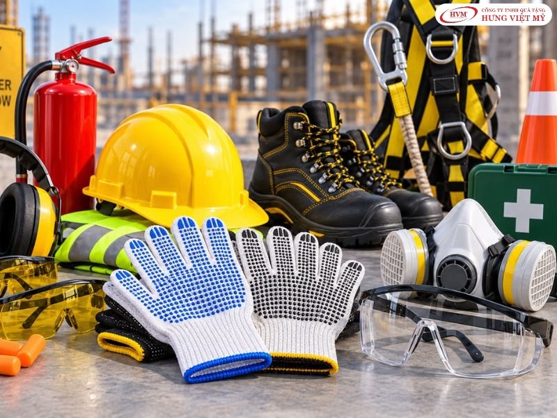 Bộ đồ bảo hộ lao động in logo, quà tặng công ty xây dựng cho đội thi công.